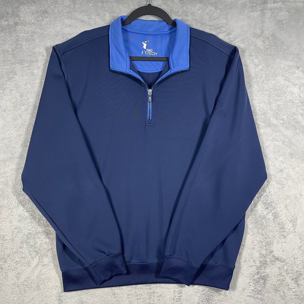 F&G Tech Quarter‎ Zip Pullover Mens XL Navy Blue Flint Hills Resources Logo